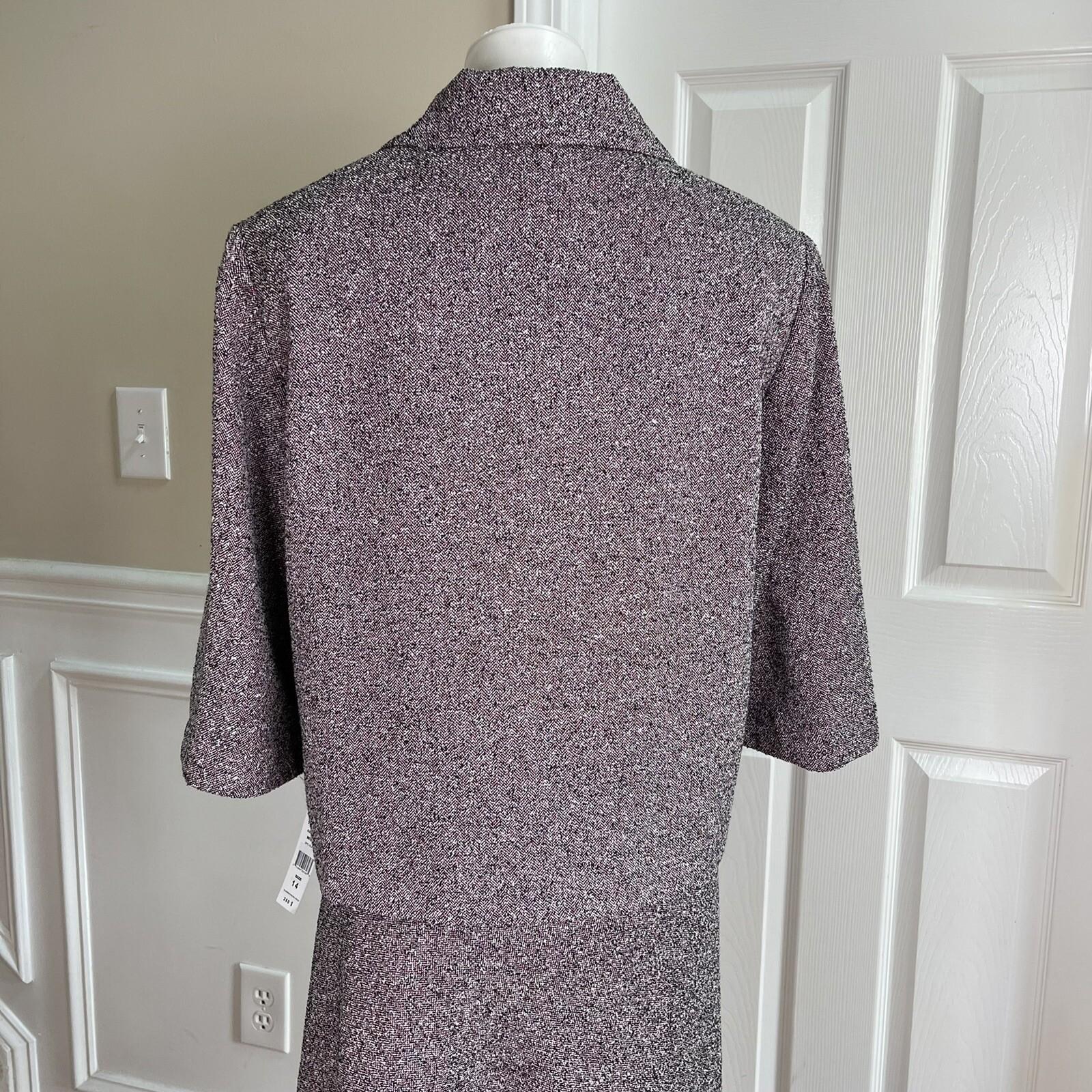 New JOHN MEYER Women Purple Black Polyester Viscose Flared skirt Suit Size 14