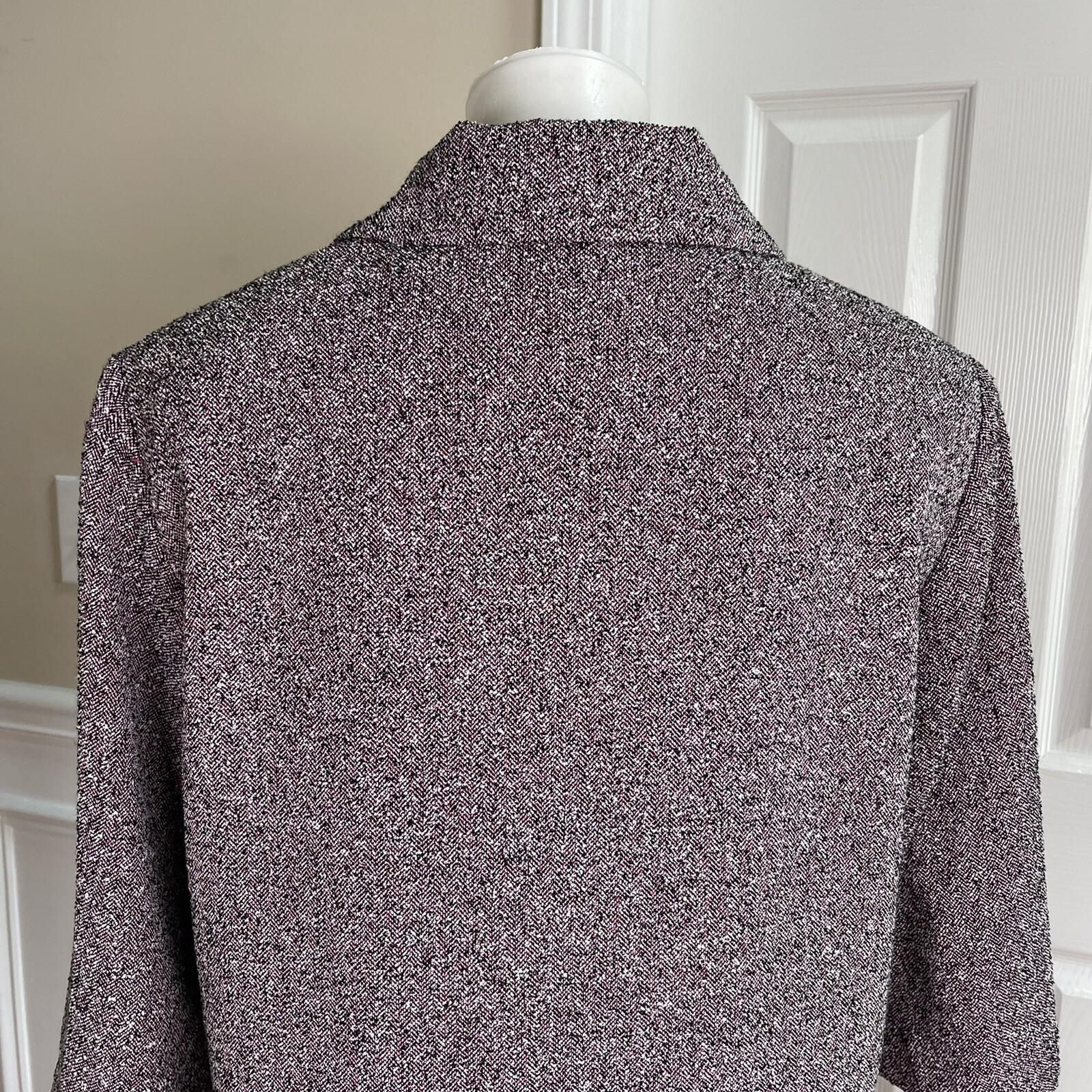New JOHN MEYER Women Purple Black Polyester Viscose Flared skirt Suit Size 14