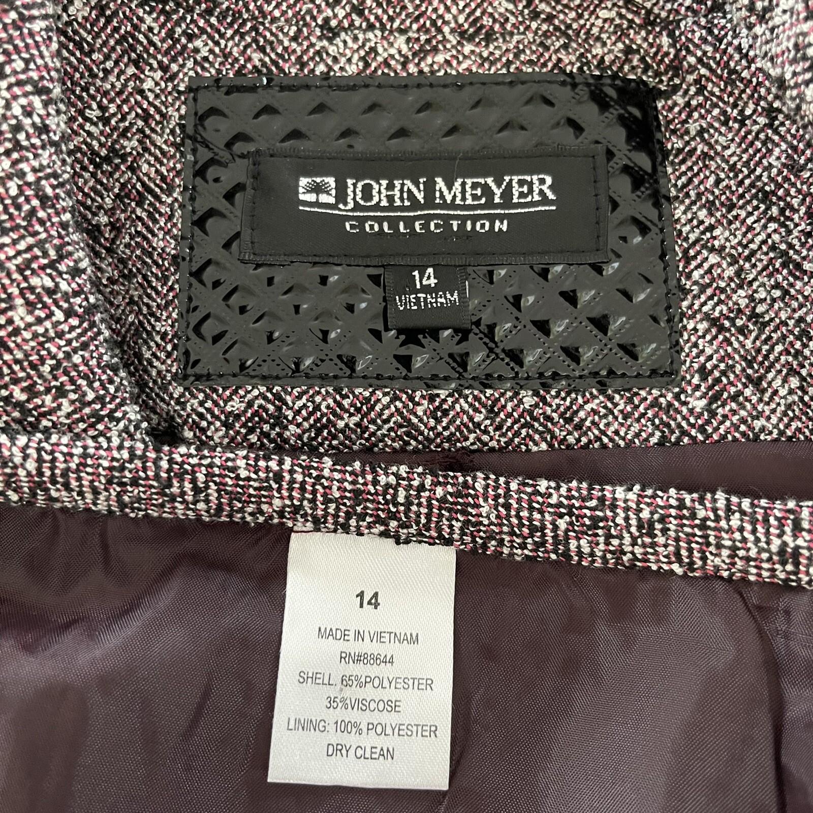 New JOHN MEYER Women Purple Black Polyester Viscose Flared skirt Suit Size 14