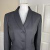 Le Suit Polyester Pant Suit Size 8P Black Striped Shawl Collar Faux pockets 2PC