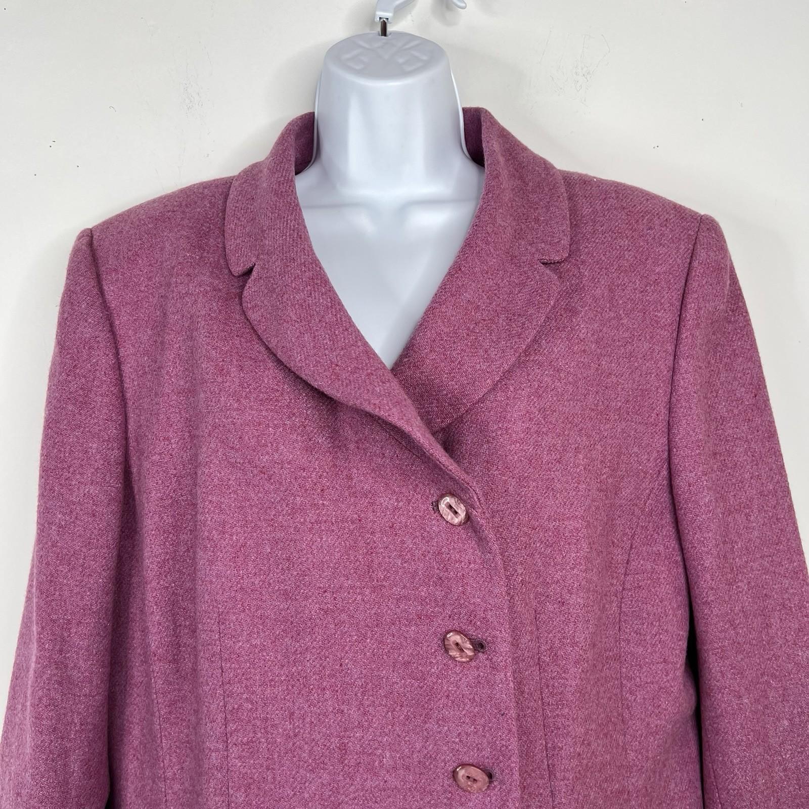 Kasper Wool Blazer 16 Pink Wrap Shawl Collar Iconic Cocktail Business New