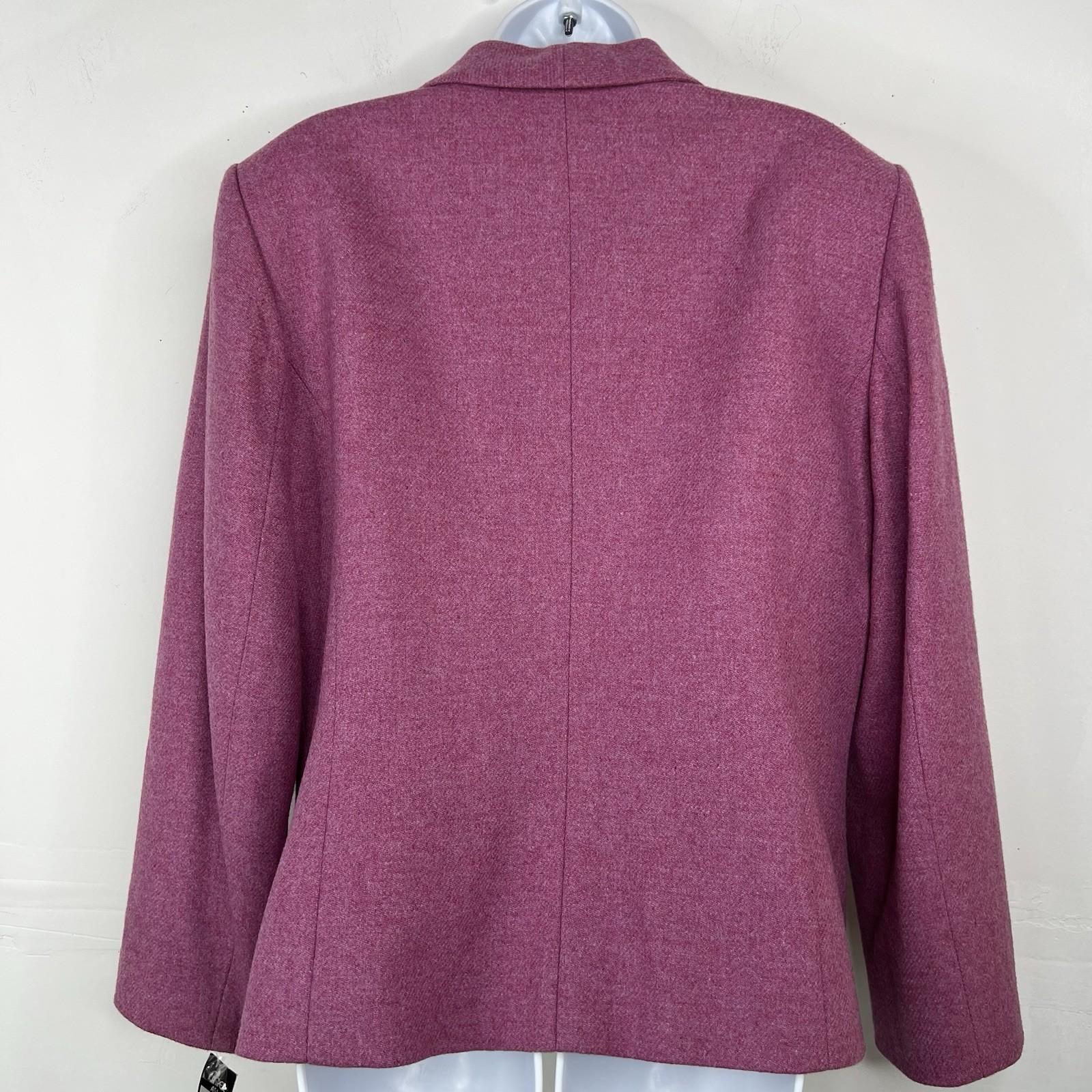 Kasper Wool Blazer 16 Pink Wrap Shawl Collar Iconic Cocktail Business New