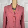 Kasper Women Polyester Skirt Suit Size 8P Coral 3 Button Lined Notch Collar 2PC