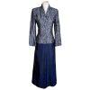 SCOTT McCLINTOCK Women 2PC Blue Gray Acetate Lined Maxi Skirt Suit Size 6