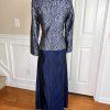 SCOTT McCLINTOCK Women 2PC Blue Gray Acetate Lined Maxi Skirt Suit Size 6