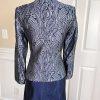 SCOTT McCLINTOCK Women 2PC Blue Gray Acetate Lined Maxi Skirt Suit Size 6