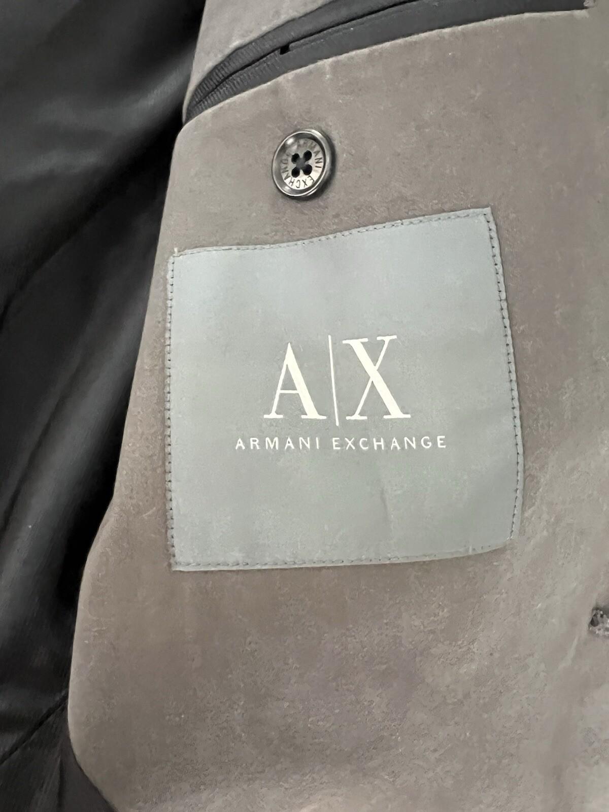 Armani Exchange Vtg Men Cotton Slim Fit Blazer Jacket Size S Gray Denim Like