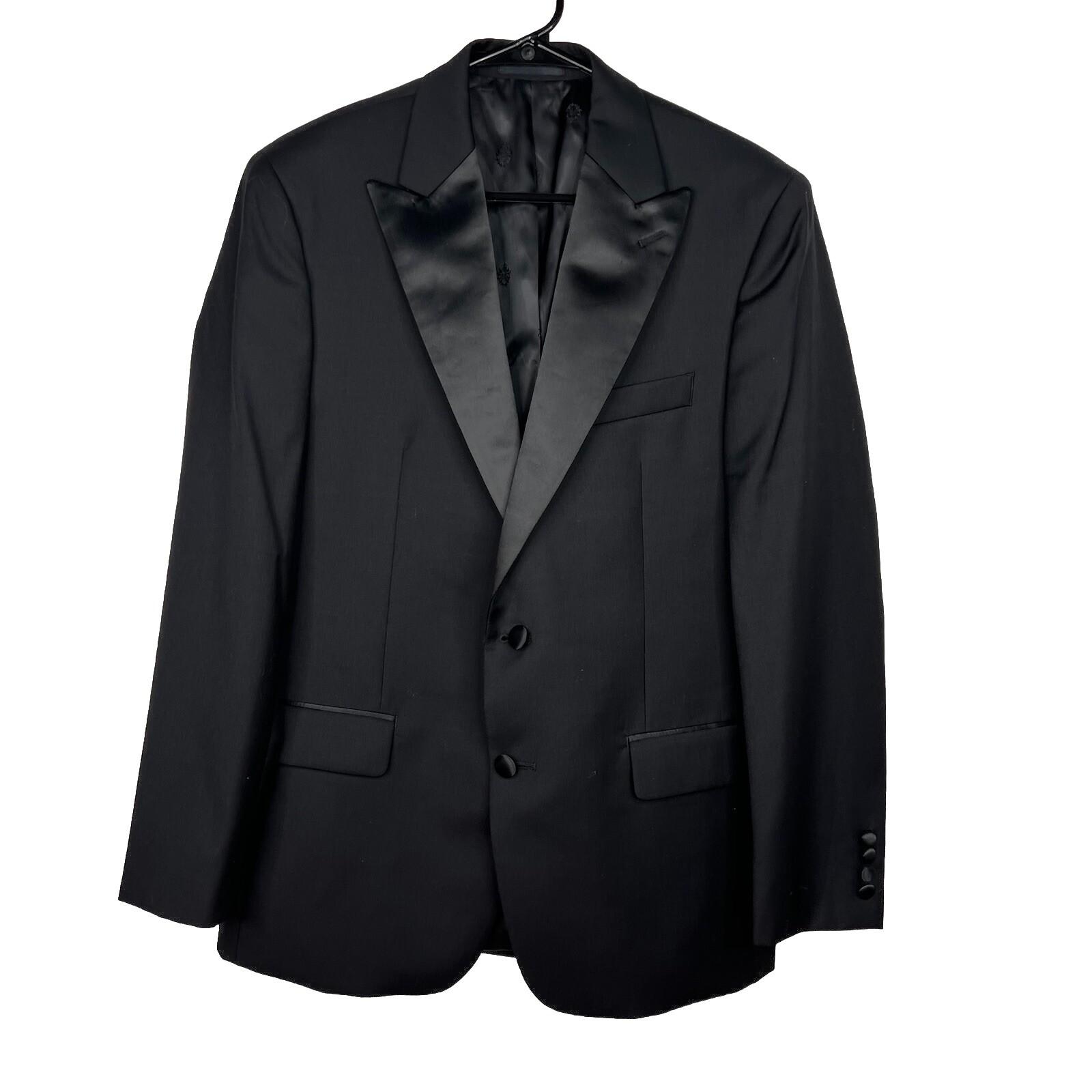 Lauren Ralph Lauren Wool Polyester Tuxedo Black Blazer 40R Black Label One vent