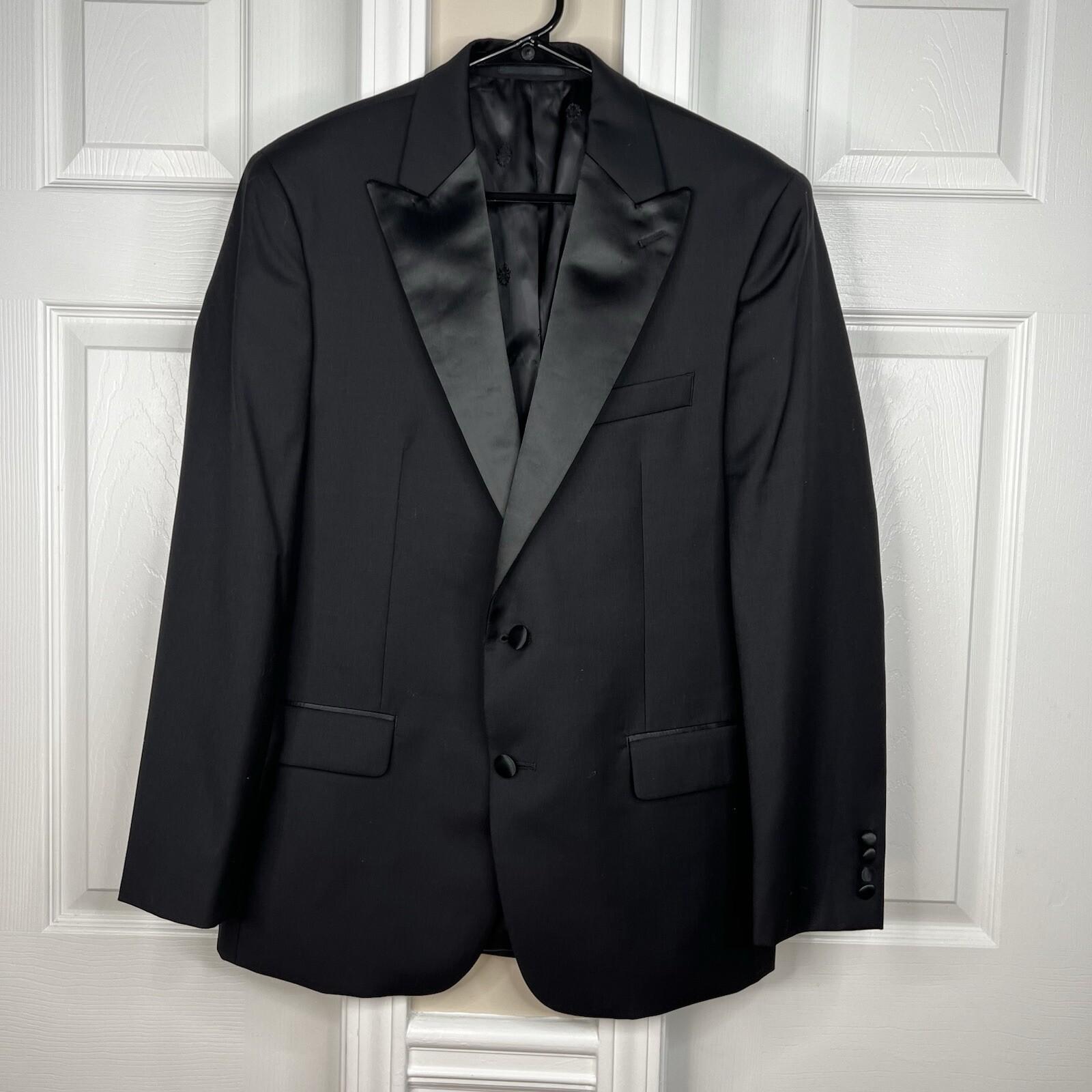 Lauren Ralph Lauren Wool Polyester Tuxedo Black Blazer 40R Black Label One vent