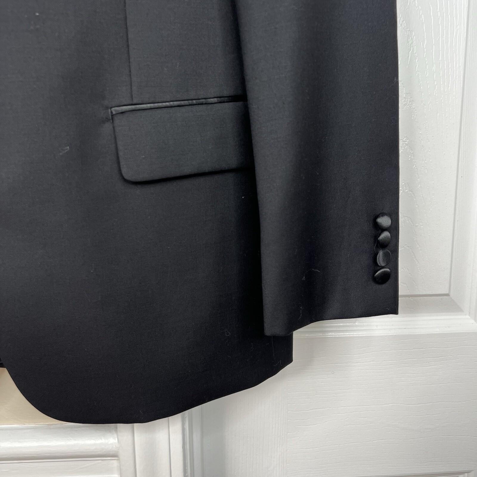 Lauren Ralph Lauren Wool Polyester Tuxedo Black Blazer 40R Black Label One vent