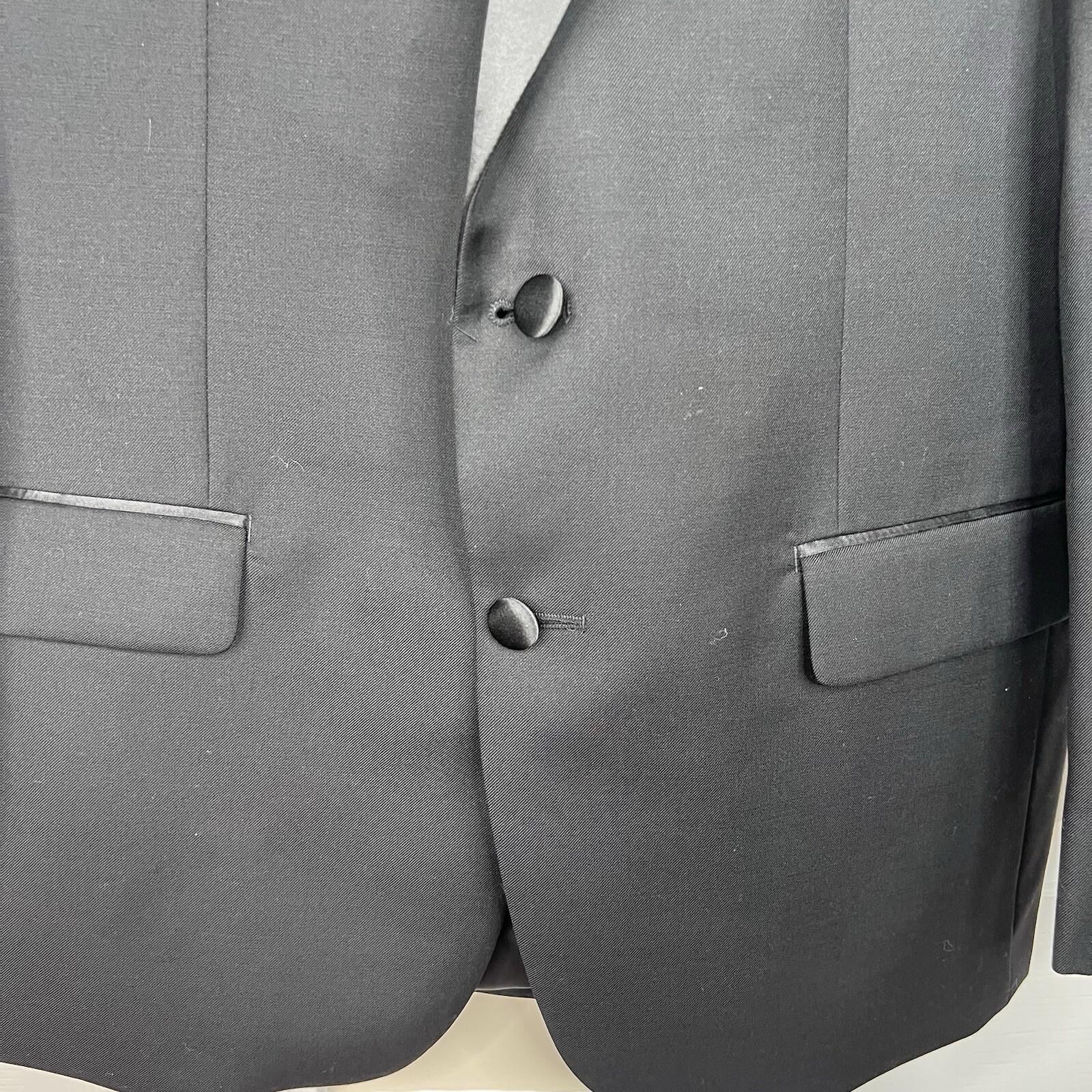 Lauren Ralph Lauren Wool Polyester Tuxedo Black Blazer 40R Black Label One vent