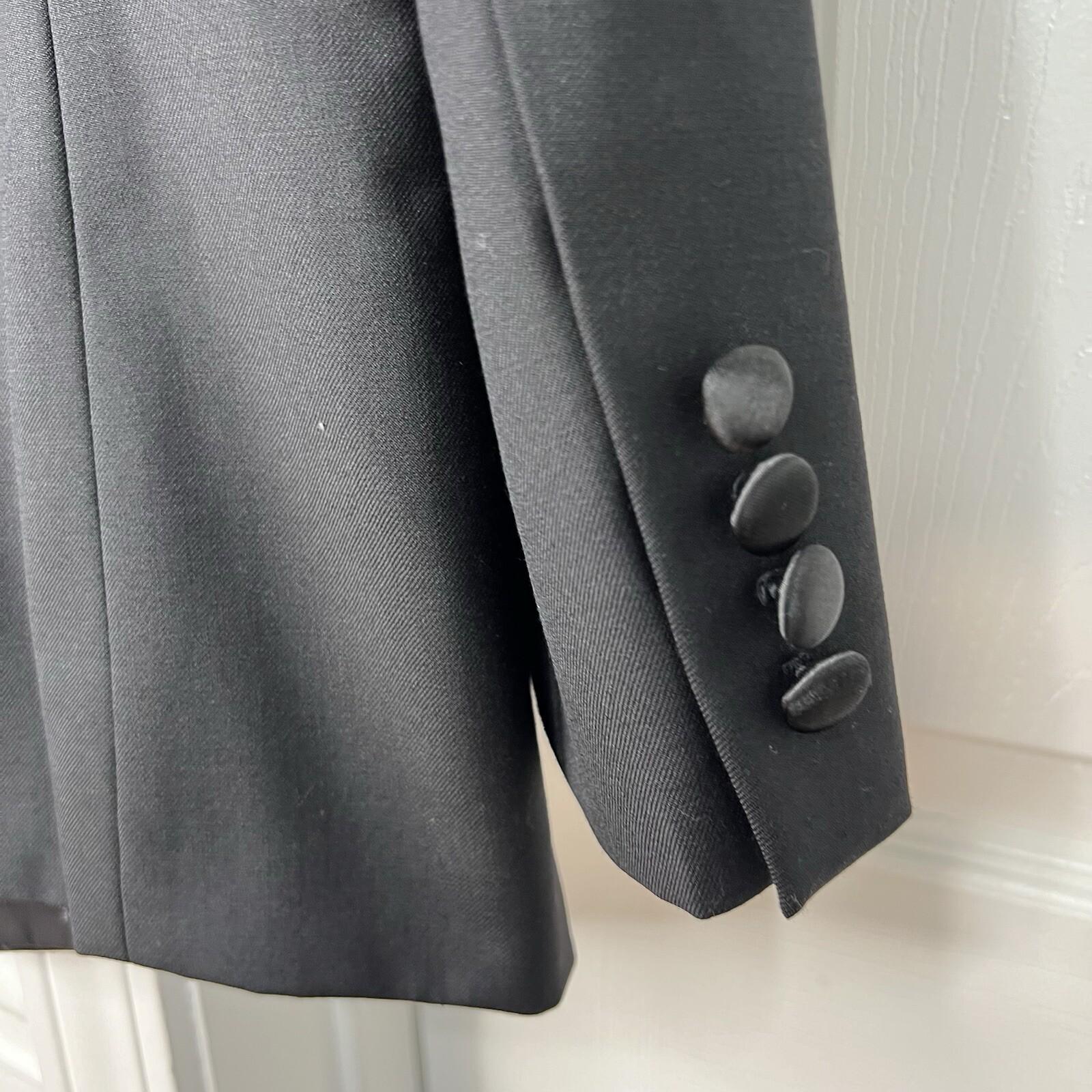 Lauren Ralph Lauren Wool Polyester Tuxedo Black Blazer 40R Black Label One vent