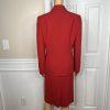 10-4920.jpg Le Suit Women Polyester Skirt Suit Size 10 Red Lined Notch Collar Cocktail 2PC