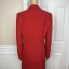 10-4921.jpg Le Suit Women Polyester Skirt Suit Size 10 Red Lined Notch Collar Cocktail 2PC