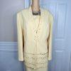 Donna Vinci Polyester Beaded Butter Skirt Suit 20 Lined Collarless Cocktail 2PC