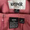 Kasper Women Polyester Skirt Suit Size 8P Coral 3 Button Lined Notch Collar 2PC