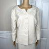 Le Suit Women Polyester Skirt Suit Size 22W Beige 3/4 Sleeves Collarless 2PC