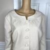 Le Suit Women Polyester Skirt Suit Size 22W Beige 3/4 Sleeves Collarless 2PC