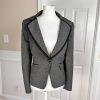 KASPER Women Gray Black Polyester Lined Notch Collar Blazer Size 12