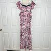Michael Costello X Revolve Polyester Stretch Jumpsuit XS Pink Blossom Peplum