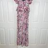Michael Costello X Revolve Polyester Stretch Jumpsuit XS Pink Blossom Peplum