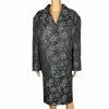 Le Suit Polyester Skirt Suit Size 24W Black White Floral Shawl Collar Lined 2PC