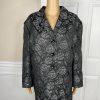 Le Suit Polyester Skirt Suit Size 24W Black White Floral Shawl Collar Lined 2PC