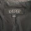 KASPER Women Gray Black Polyester Lined Notch Collar Blazer Size 12