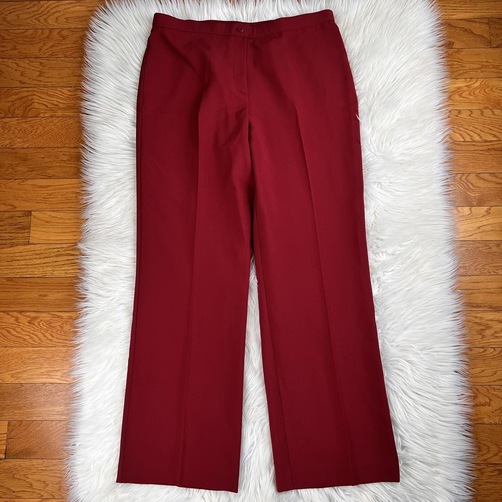 Liz Baker Women Polyester Pant 14 Suit 16 Red Notch Collar Lined 2PC New