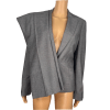10-5.png Jones New York Polyester Rayon Spandex Pant Suit Size 8 Gray Lined Career 2PC