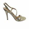 Sam Edelman Alisandra Metallic Sandals Size 9M Molten Gold Strappy Stiletto Heel