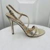 Sam Edelman Alisandra Metallic Sandals Size 9M Molten Gold Strappy Stiletto Heel