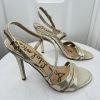 Sam Edelman Alisandra Metallic Sandals Size 9M Molten Gold Strappy Stiletto Heel