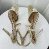Sam Edelman Alisandra Metallic Sandals Size 9M Molten Gold Strappy Stiletto Heel