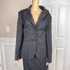 Larry Levine Polyester Rayon Stretch Skirt Suit Size 18 Charcoal Gray 2PC New