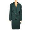 John Meyer Polyester Spandex Skirt Suit 16W Green 2Piece Shawl Collar Belted New