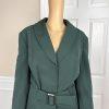 John Meyer Polyester Spandex Skirt Suit 16W Green 2Piece Shawl Collar Belted New