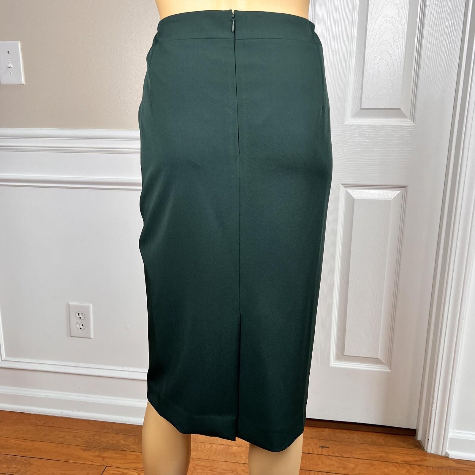 John Meyer Polyester Spandex Skirt Suit 16W Green 2Piece Shawl Collar Belted New