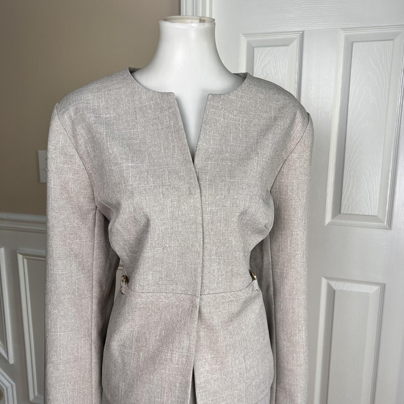 10-503.jpg New ISABELLA 2PC Polyester Lined Collarless Skirt (Size 16) Suit (Size 18)