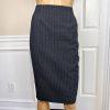 10-5038.jpg Larry Levine Spandex Rayon Polyester Pant Skirt Suit Size 8 Gray Lined 3PC New