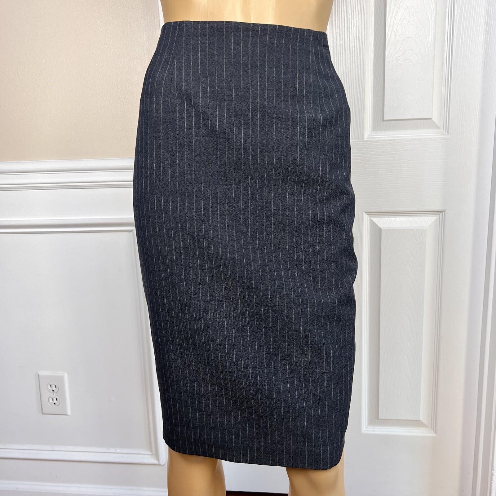 10-5038.jpg Larry Levine Spandex Rayon Polyester Pant Skirt Suit Size 8 Gray Lined 3PC New