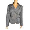 TAHARI ASL Gray Polyester Rayon Spandex Double Breasted Lined Blazer Size 14