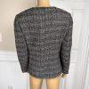 TAHARI ASL Women Black White Tweed Lined Collarless Ruffle Blazer Size 14W