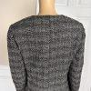 TAHARI ASL Women Black White Tweed Lined Collarless Ruffle Blazer Size 14W