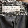 TAHARI ASL Women Black White Tweed Lined Collarless Ruffle Blazer Size 14W