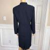 Le Suit Polyester Skirt Suit Size 10P Navy Blue Floral Stand Up Collar 2PC New