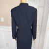 Le Suit Polyester Skirt Suit Size 10P Navy Blue Floral Stand Up Collar 2PC New