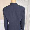 Le Suit Polyester Skirt Suit Size 10P Navy Blue Floral Stand Up Collar 2PC New