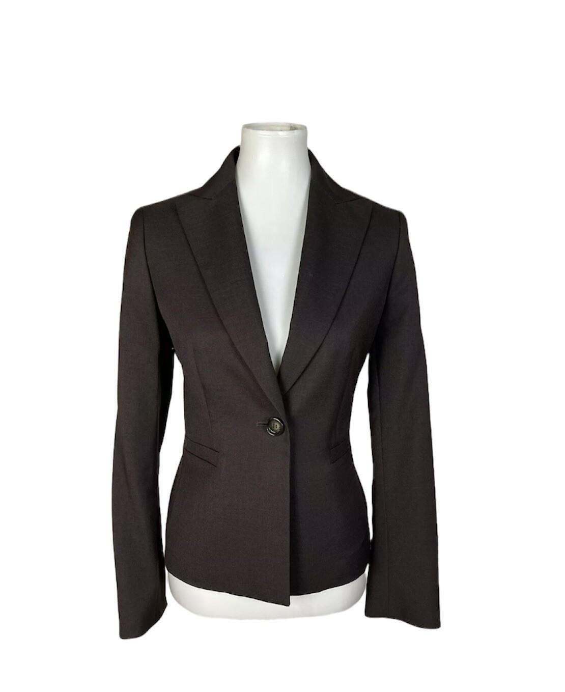 KASPER Women Brown Polyester Lined Single Breasted Blazer  Suit Size 6P