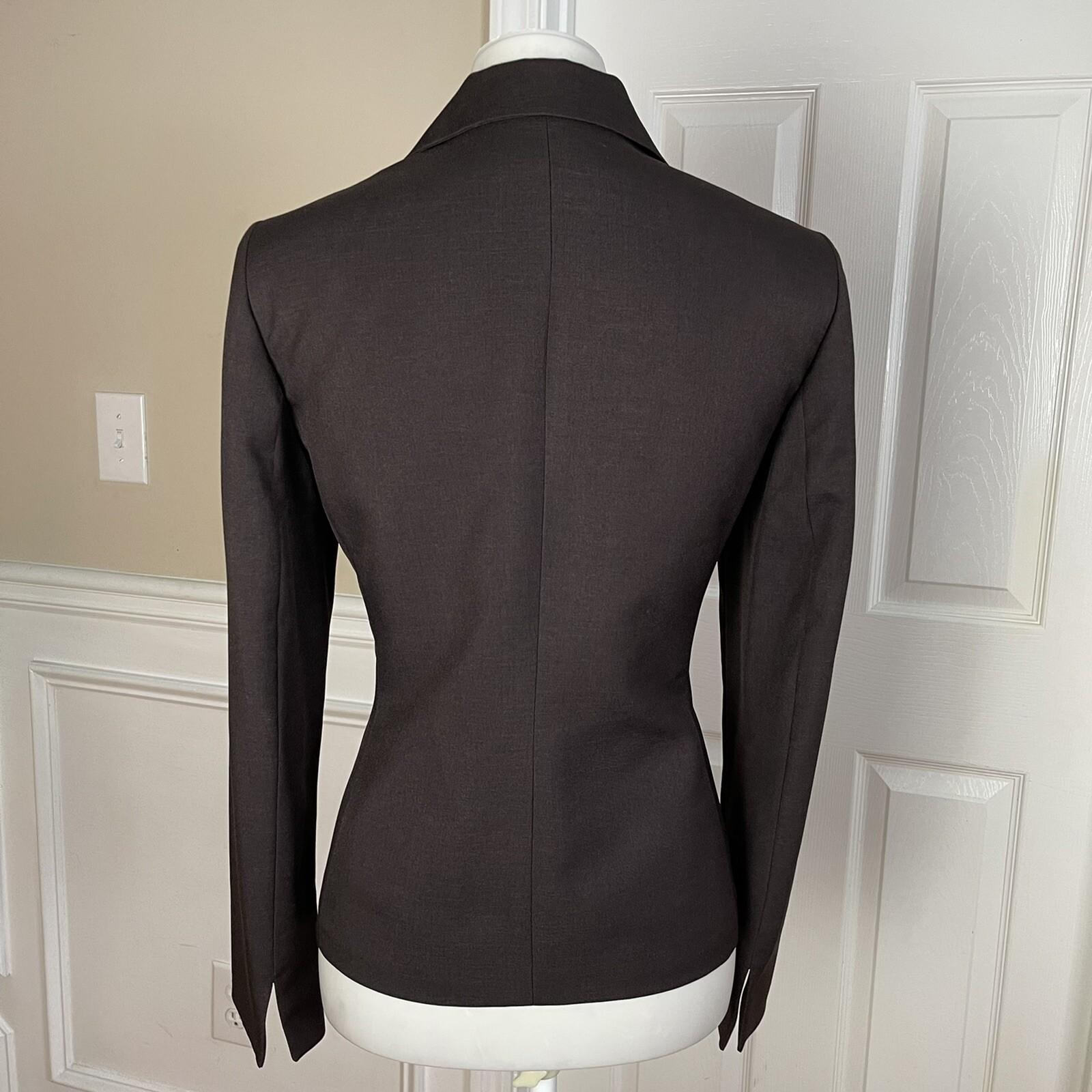 KASPER Women Brown Polyester Lined Single Breasted Blazer  Suit Size 6P